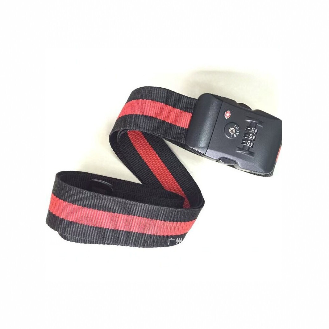 TSA code lock luggage strap, colorful printed travel suitcase strap, anti-theft fixed strap, adjustable nylon
