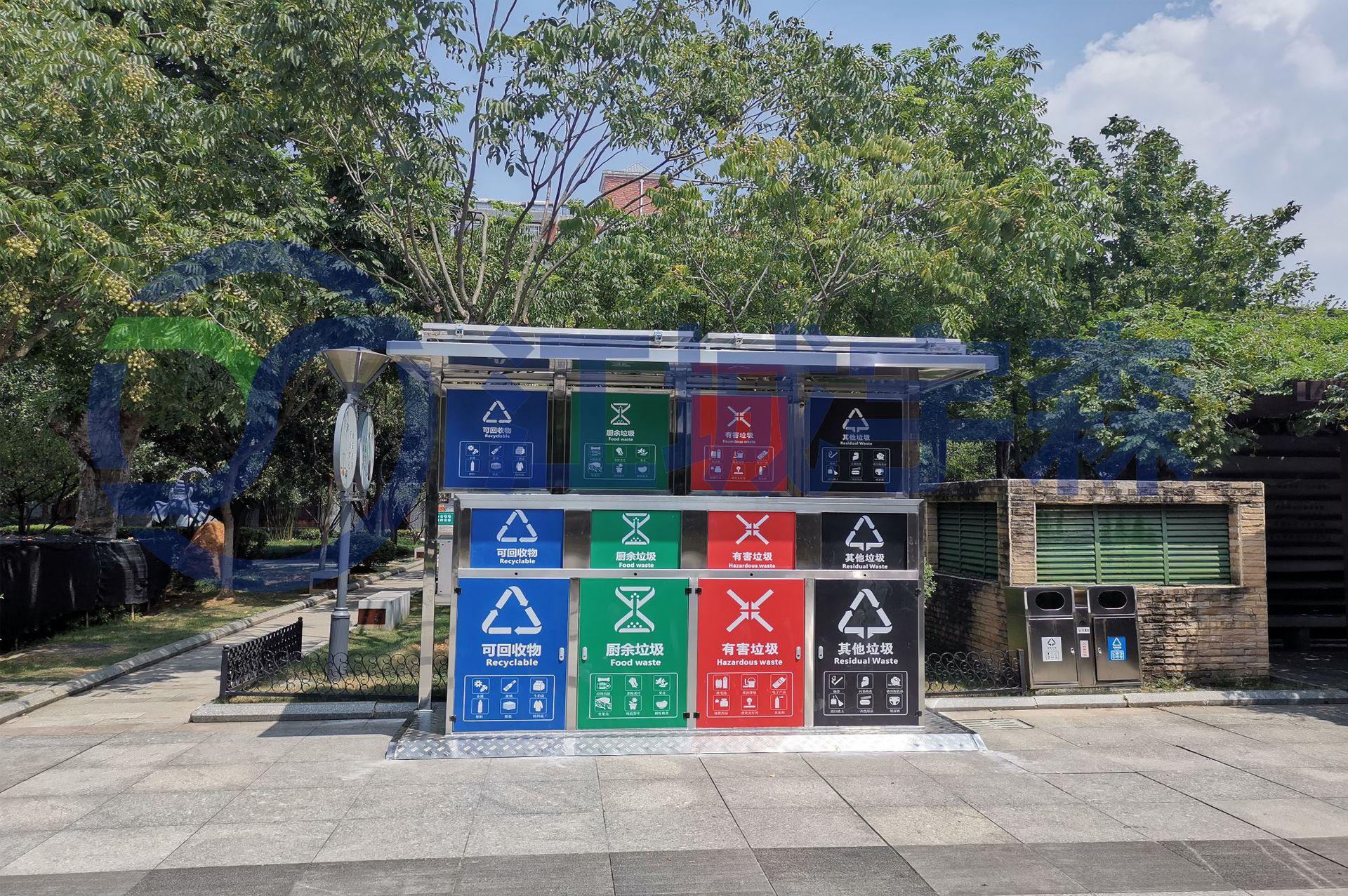 江城宇森智能垃圾分类亭智能垃圾分类站环保垃圾房垃圾收集屋厂家