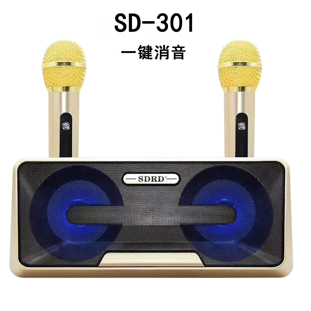 SD301s Wireless Bluetooth Speaker Home KTV Integrated Handheld Microphone Chorus Ksong Bao Card FM