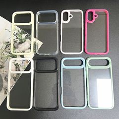 Apple 17promax キャンディーカラーのワイドエッジ溝付きケース iphone16/15/11 素材の携帯電話ケース エポキシケース