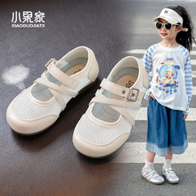女童皮鞋儿童鞋子英伦风银色透气浅口单鞋小女孩春夏童鞋小学生女