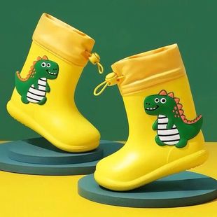 Children's Rain Boots, Boys' Waterproof Rain Boots, Girls' Baby Lightweight Non-Slip Water Boots, Kidsren's Little Dinosaur Water Shoes