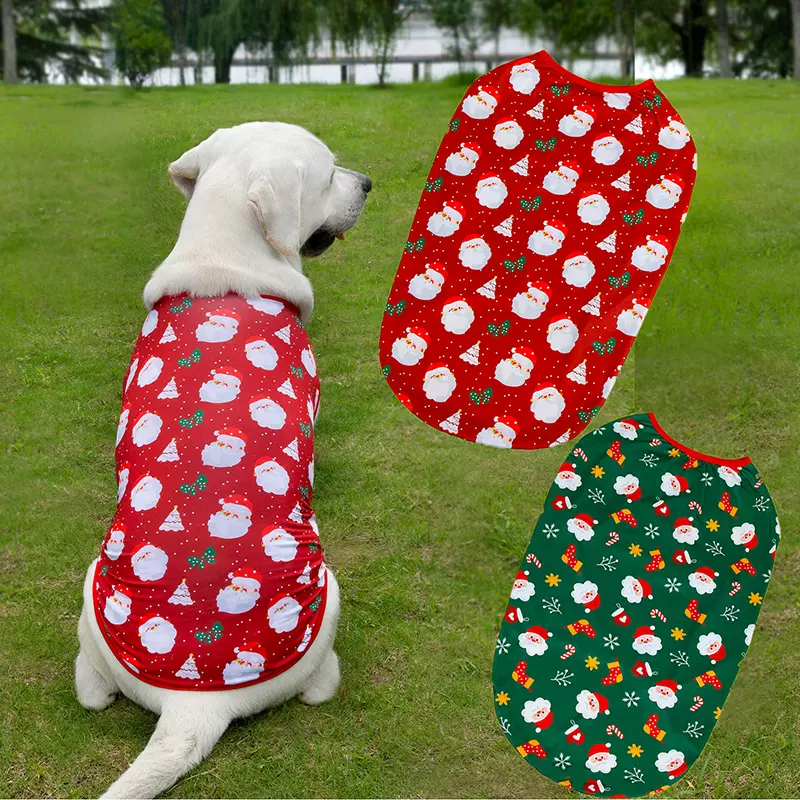 宠物狗狗猫咪圣诞背心衣服宠物小中大型犬泰迪比熊金毛狗用品装饰