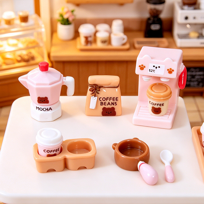 Original New Cartoon Cat and Bear Animal Resin Accessories, Miniature Scene Crafts, Resin Ornaments