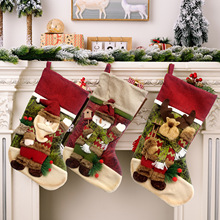 新款多尺寸圣诞袜子礼物袋装饰品礼品袋圣诞雪人鹿老人袜子挂件