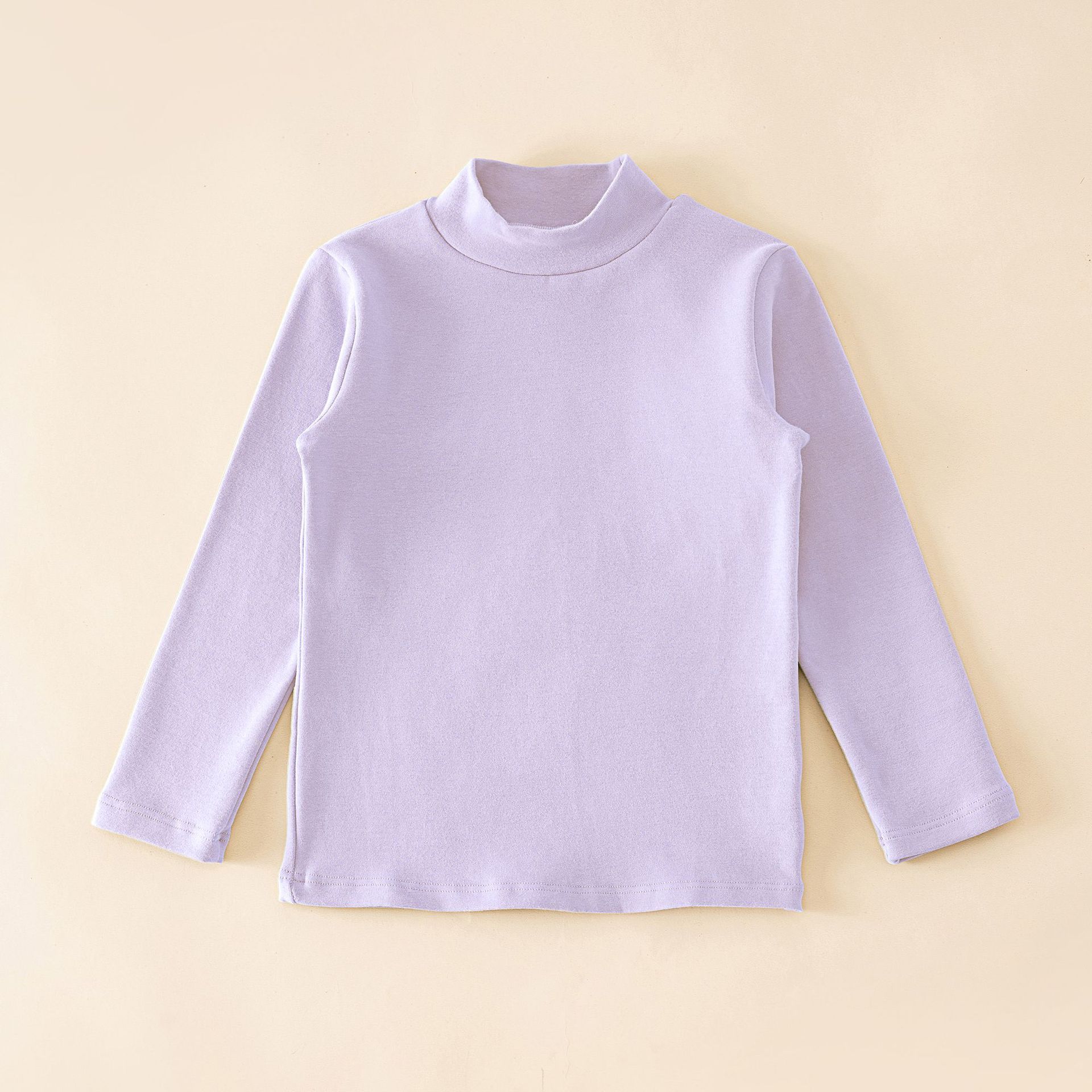 Camiseta térmica de otoño e invierno para niños, ropa infantil clase A, camisa de otoño para niños, camiseta interior de cuello medio alto de color liso para niñas.
