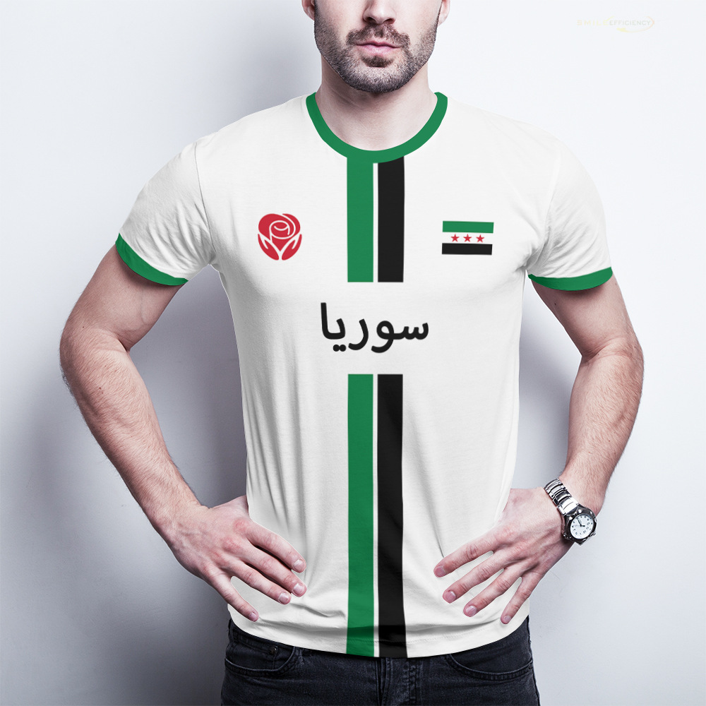 New Syria Football Jersey Men's Syrian Flag Graphic T Shirt Oversized Streetwear Unisex Casual Tops Sports Fan Gift_voghion.com
