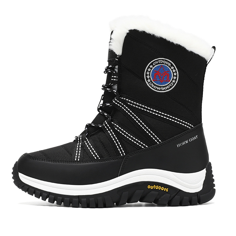Fabricantes al por mayor botas de nieve impermeables antideslizantes para mujeres, calentamiento de algodón de alta calidad, botas de mujer Kayle Stone