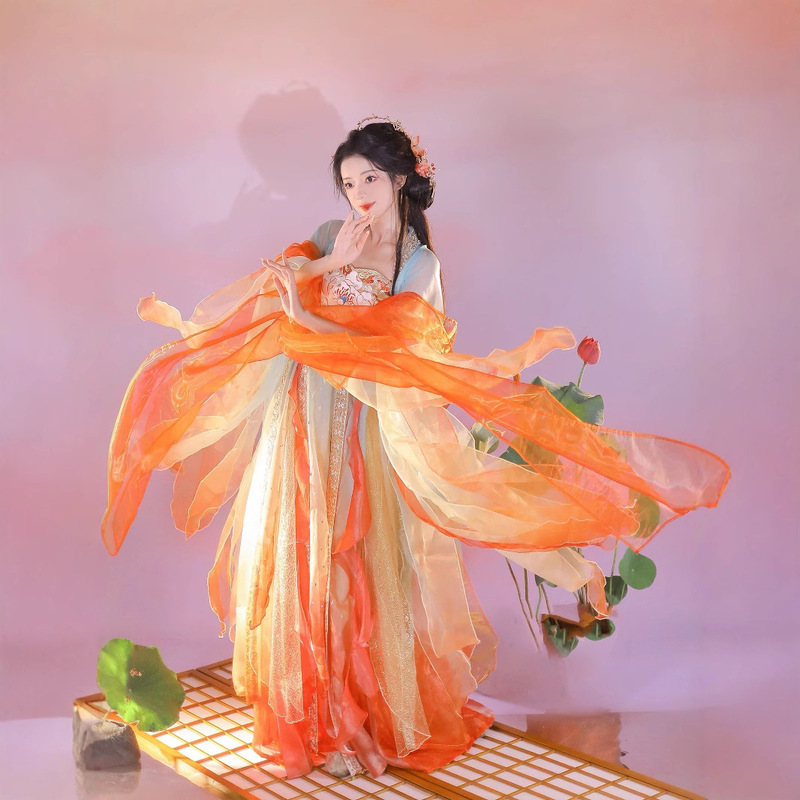 Butterfly Big Sleeve Shirt Hanfu Women's Tang Style Chest Chebula Dress Suit Heavy Industry Embroidered Guofeng Super Fairy Autumn Princess Dress