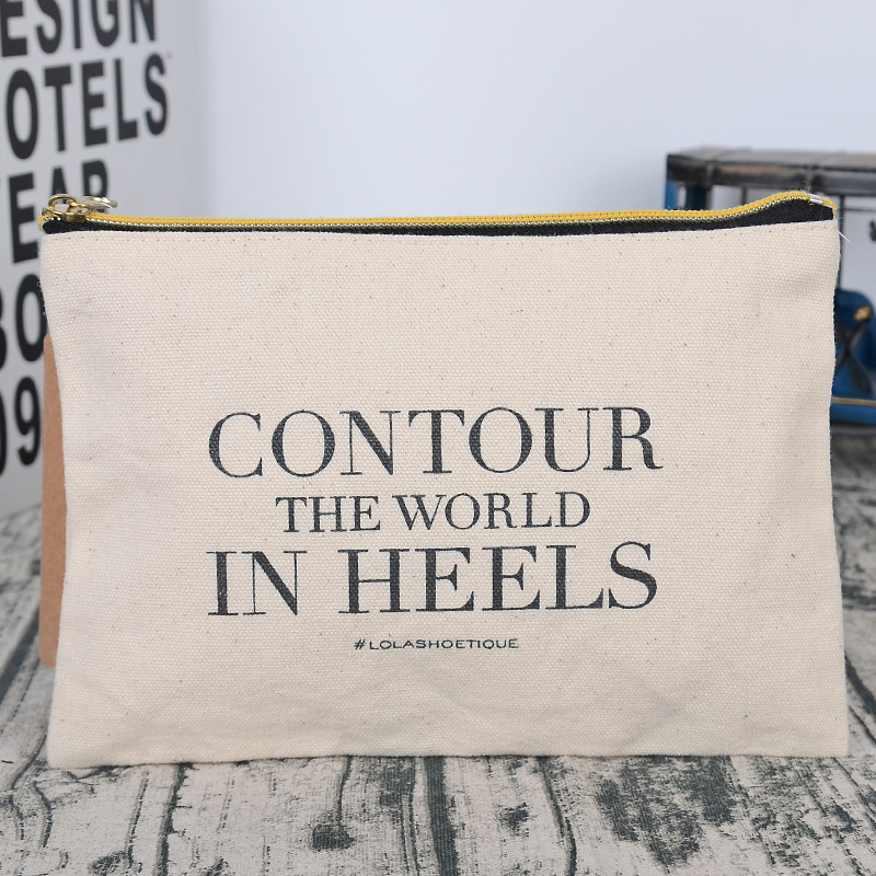 帆布袋定制拉链手拿包女生零钱包小物品收纳拉链袋棉布袋现货批发