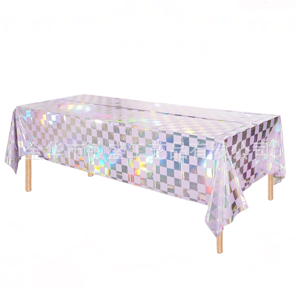 Nuevo toal de mesa láser decoración de fiesta láser toal de mesa de película de aluminio desechable toal de mesa láser reflectante de cumpleaños