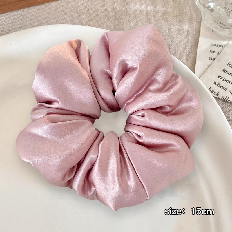Corbata de pelo de intestino de lunares de crema grande coreana, gomas de goma de cola de caballo suaves para mujer, accesorios para el cabello de bola, accesorios para el cabello, cuerda para la cabeza