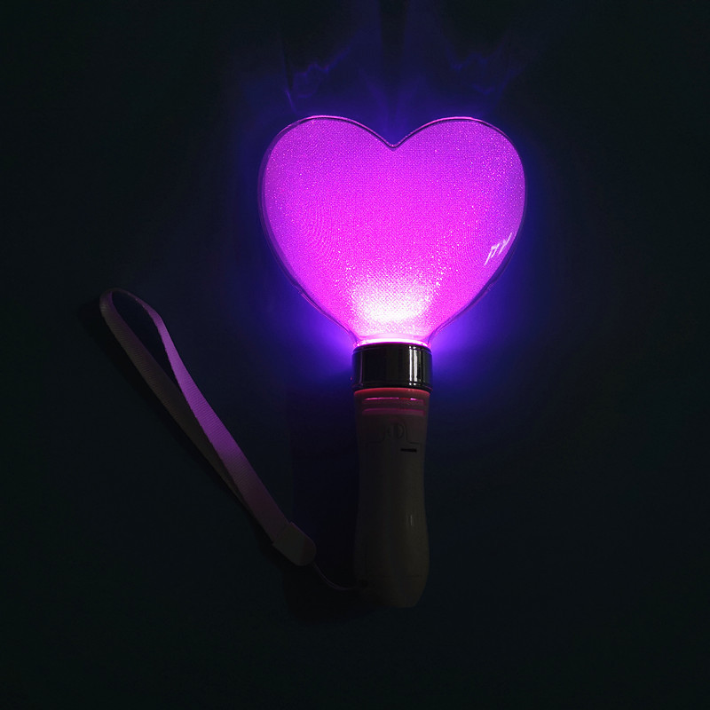 ハート形15色発光蛍光棒コンサート応援応援道具led桃心メッキ発光棒卸売り|undefined