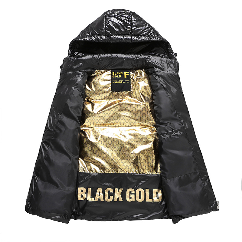 2023 nuevo chaleco de algodón de pluma de oro negro transfronterizo para hombres y mujeres relajado ocio grueso chaleco chaqueta de moda delgada