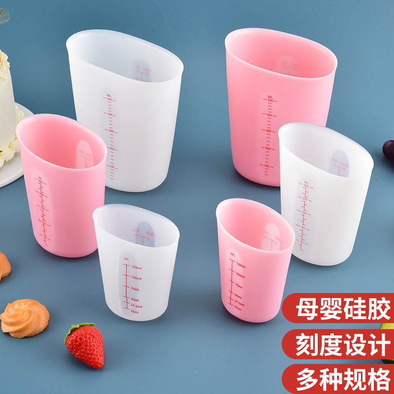 ソースメーカーの既製食品グレードのソフトシリコン計量カップ、スケール付きの大容量ベーキングシリコン計量カップ|undefined