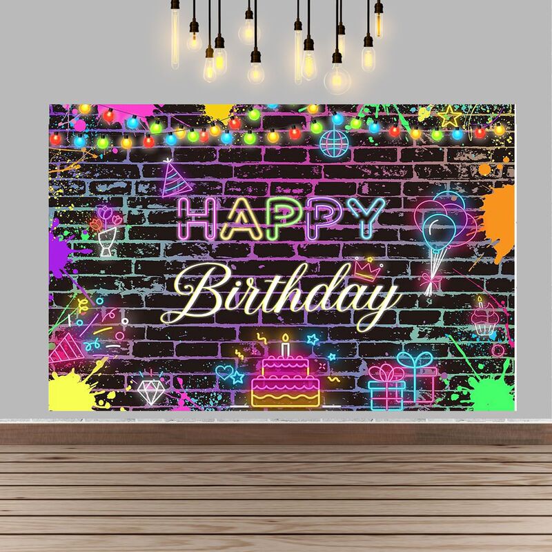 Colorful Graffiti Splash Photo Photography Background Cloth 80S Disco Birthday Party Atmosphere Decoration Banner Colorful Graffiti Splash Photo Photography Background Cloth 80S Disco Birthday Party Atmosphere Decoration Banner
