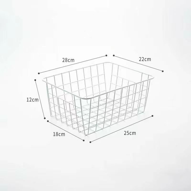 ins canasta de almacenamiento de hierro forjado, cosméticos, bocadillos, artículos de cocina, malla de almacenamiento de escritorio, canasta de almacenamiento simple, gran capacidad