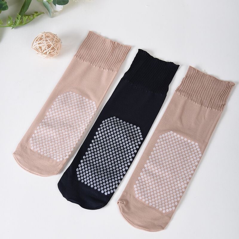 Loose stockings plus size ruffled loose not tight feet cotton bottom sweat-absorbent thin women's wear-resistant non-slip summer mid-calf