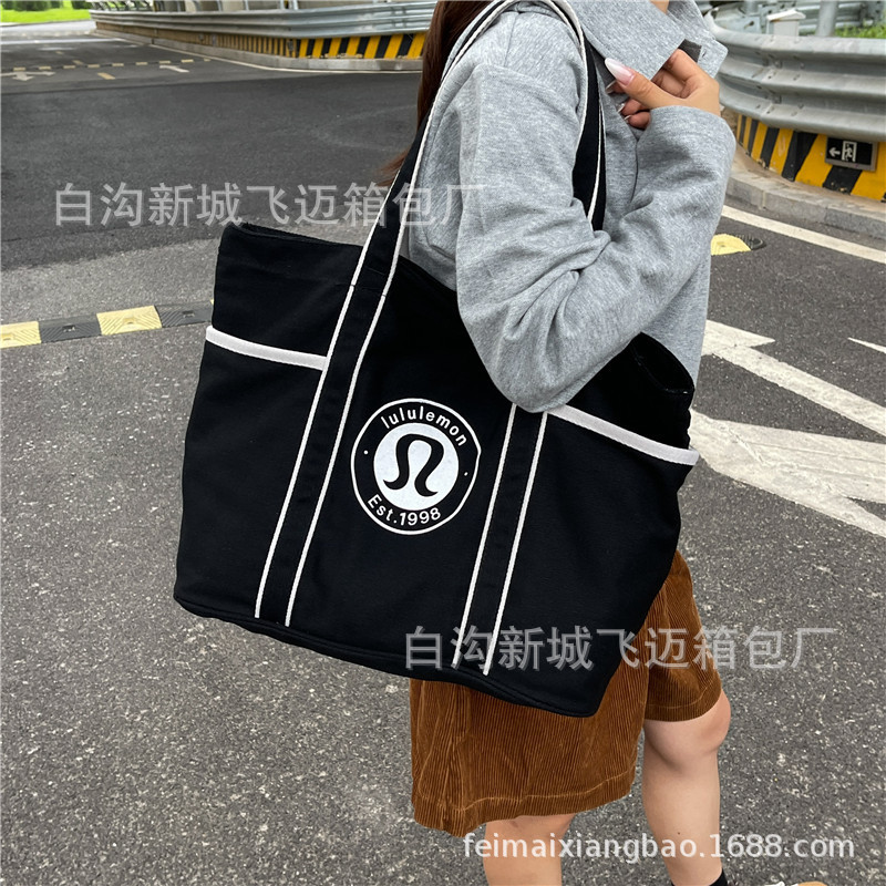 外贸女包2025春夏季新款简约休闲帆布包流行字母托特斜挎包bags潮|undefined