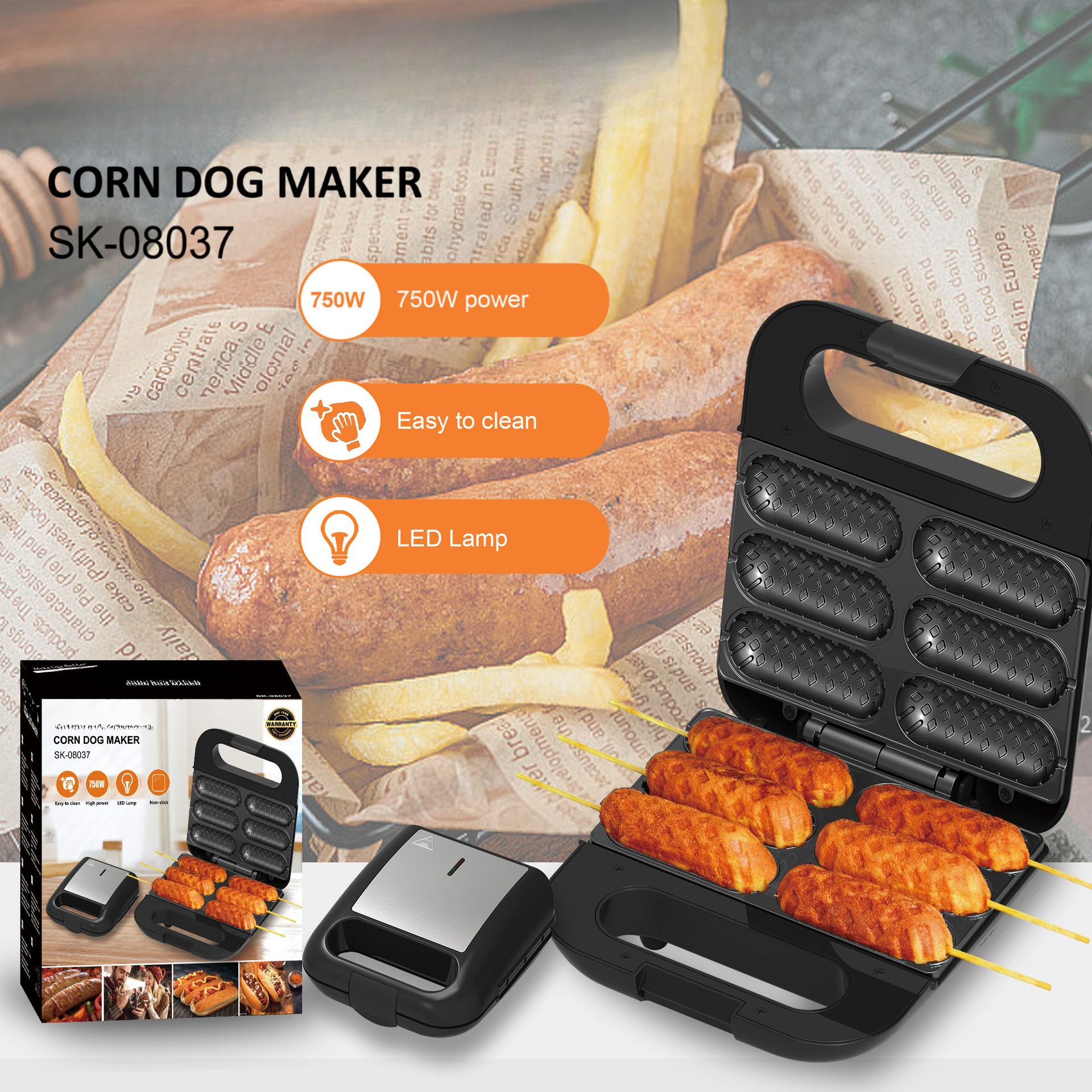 110V cross-border generation heating dog machine starch roasting machine sausage machine CORN DOG MAKER