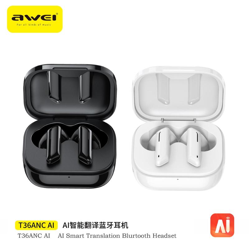 Awei 2025 新しいワイヤレス Bluetooth ヘッドセット AI インテリジェント多言語翻訳防水スポーツノイズリダクションヘッドセット|undefined