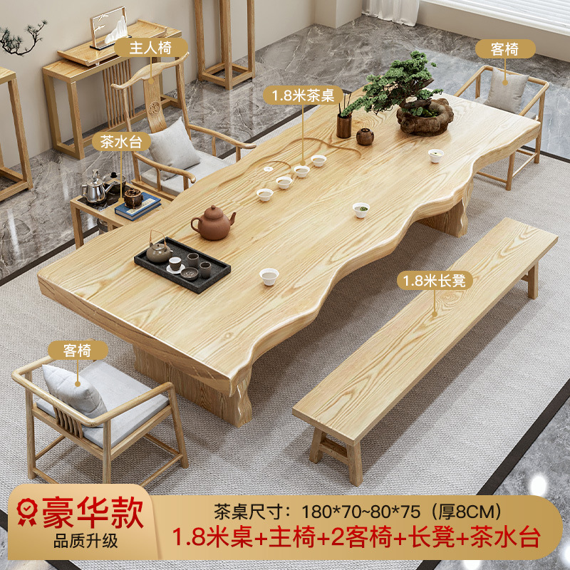 [럭셔리 벤치 모델] 테이블 1.8m개 + 메인 의자 + 벤치 1.8m개 + 손님용 의자 2개 + 티 테이블