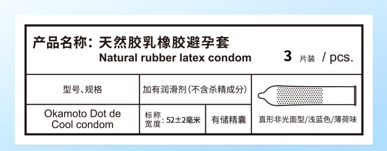 Okamoto Ice Capsules Condoms 3-Pack, Ultra-Thin Rubber, Medium, Transparent — detail image 12