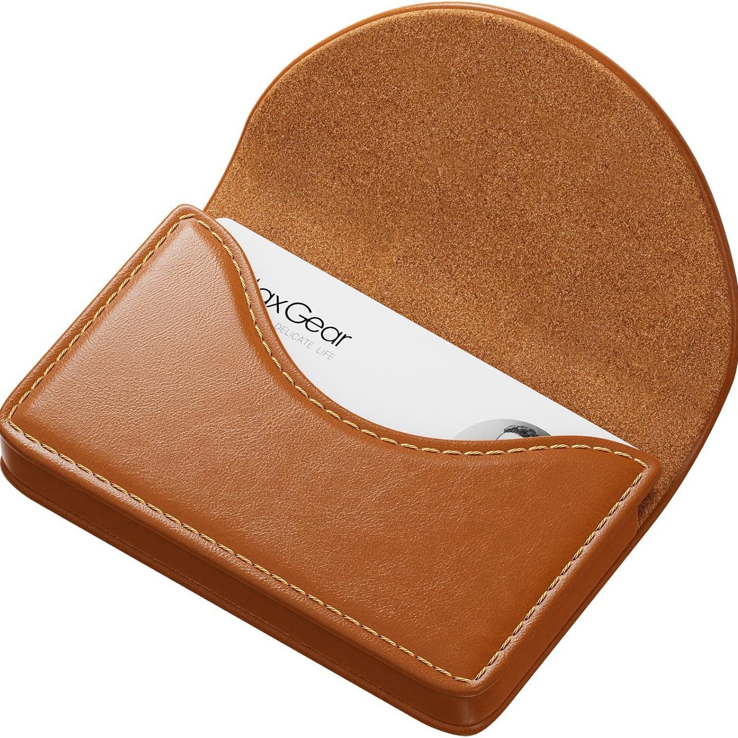 Bolsa de tarjetas de visita magnética de cuero de Amazon, tarjeta de licencia de conducir retro portátil, funda de tarjeta, caja de tarjetas de empresa de regalos