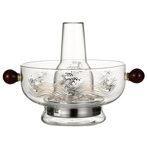 High borosilicate glass old Beijing hot pot family heat-resistant glass soup pot around the stove binaural couple single and double small hot pot
