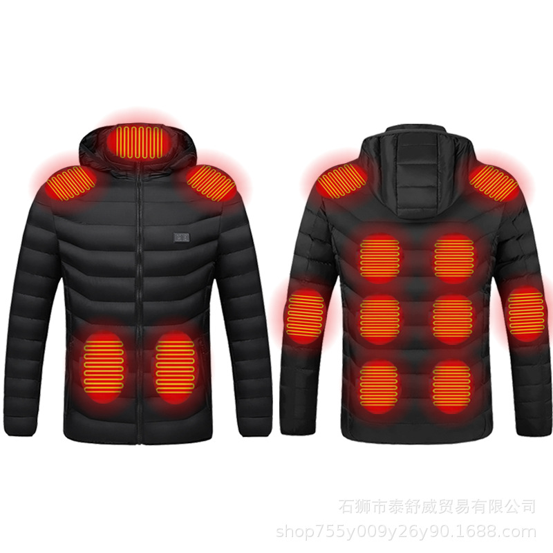 Abrigo de algodón de calefacción inteligente de control dual de invierno al por mayor de fábrica para hombres y mujeres, ropa de calefacción eléctrica, chaqueta térmica de calefacción eléctrica USB