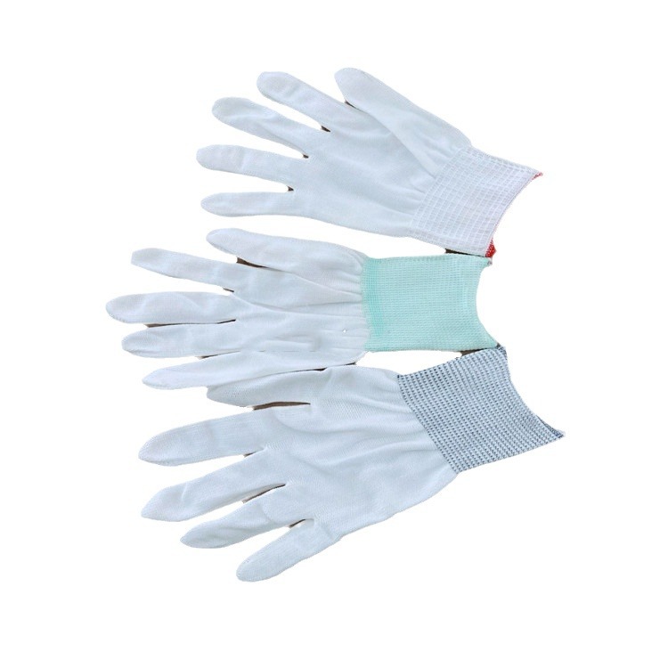 厂家批发弹力无尘白手套 贴手透气 13针尼龙涤纶质检劳保作业手套