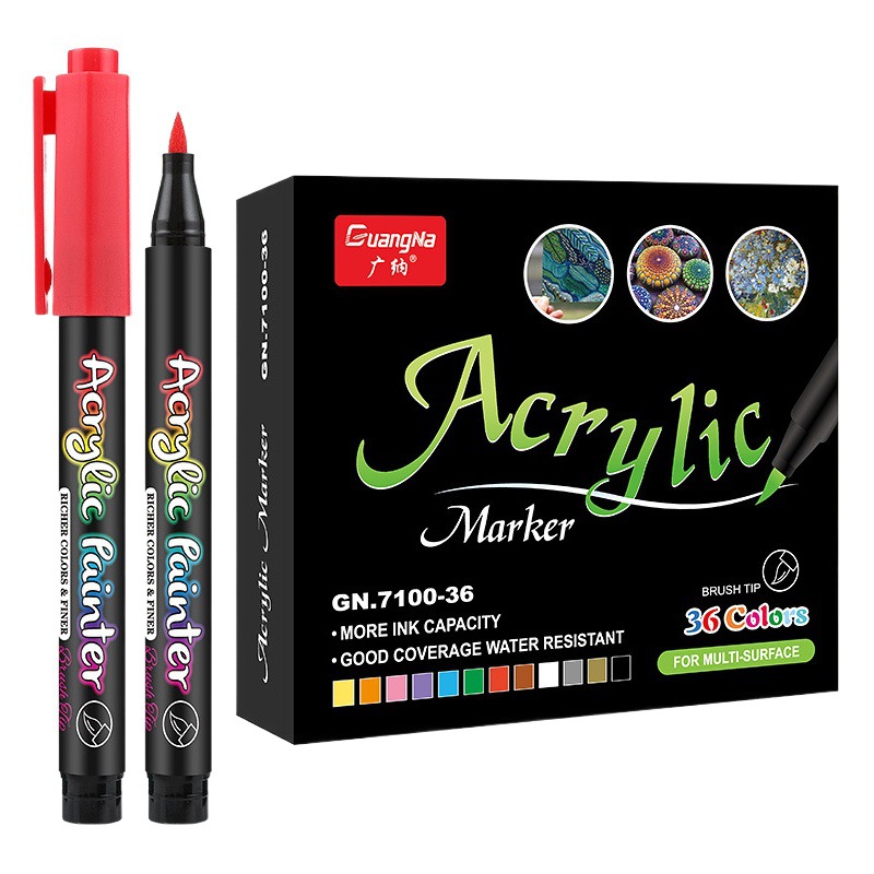 Guangna 7100 soft head acrylic water-based paint marker pen diy hand-painted graffiti body painting hand account painting pen