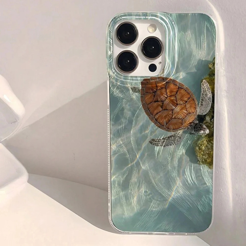 Feather yarn mobile phone case 15 submarine animal iPhone16 apple 14 creative 13promax fashion brand 12 advanced sense 11