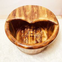 全新升级碳化香柏木泡脚足浴木桶洗脚盆加厚洗脚木桶足浴盆家用新
