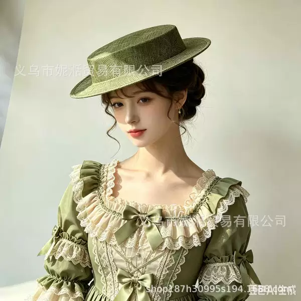 Vintage British-style Lolita tea party hat base, French cotton-linen handmade DIY material hat base and headwear accessories