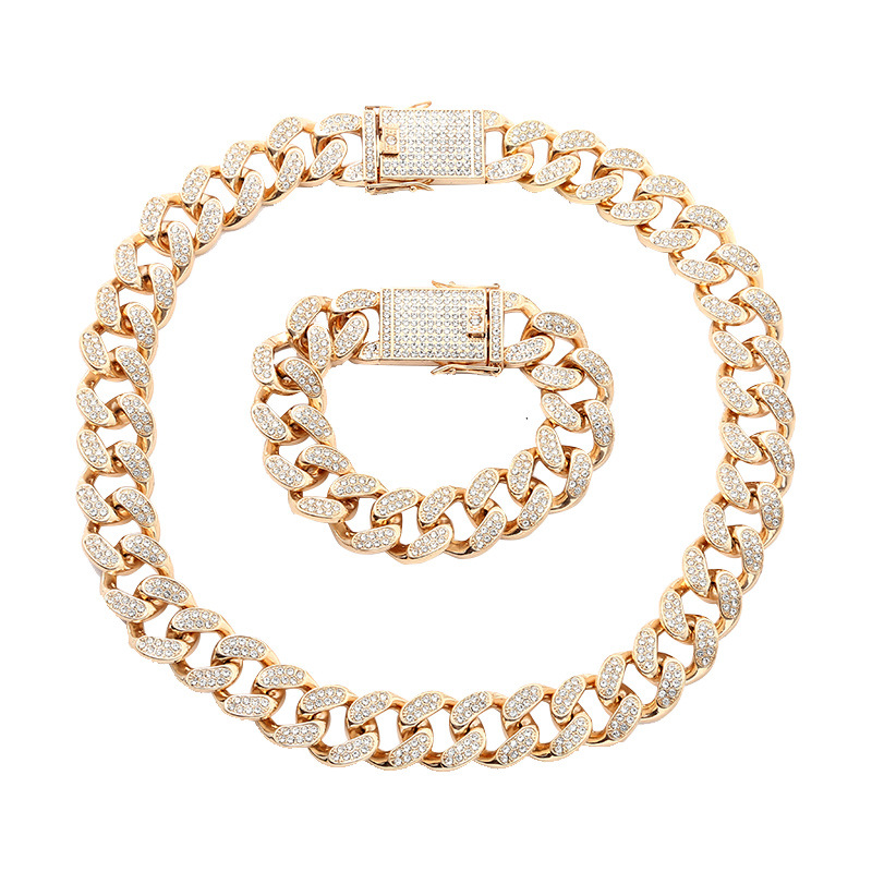 Minimalistický náhrdelník s kulatým diamantem o průměru 20 mm, kubánský řetízek, pouliční trendy hip-hopový doplněk._voghion.com