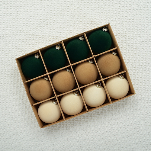 Cross-border new product 6cm plush Christmas ball Christmas tree ornament Christmas plush ball decoration hanging decoration Christmas decoration
