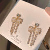 Silver needle, earrings with tassels, Korean style, silver 925 sample, light luxury style, simple and elegant design