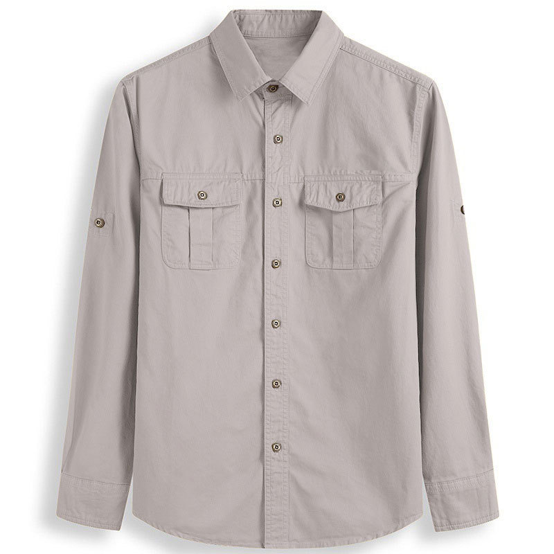Camisas de trabajo para hombres primavera y otoño abrigo de solapa suelta 2023 nuevo estilo de moda japonesa abrigo casual retro