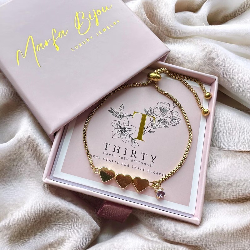 European and American Fashion Heart Perforated Box Chain Adjustable Bracelet 20-60 Years Old Birthday Gift Zircon Pendant Trendy