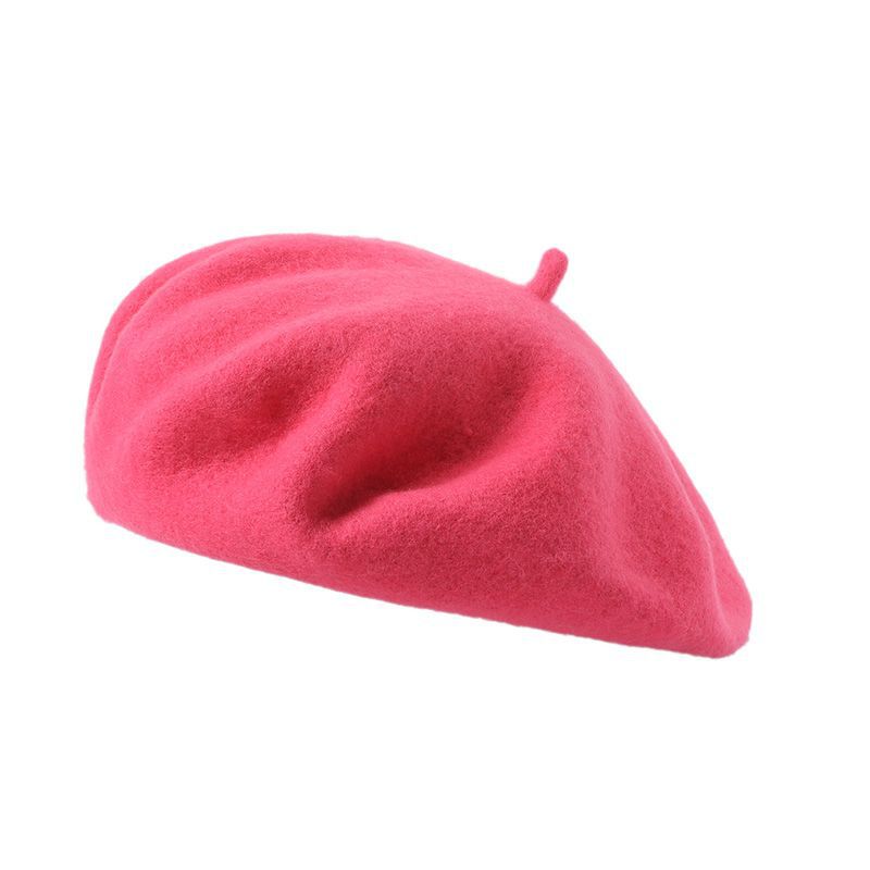 Unisex Autumn and winter 23 color wool beret stylish casual season warm thick solid color all-in-one hat_voghion.com