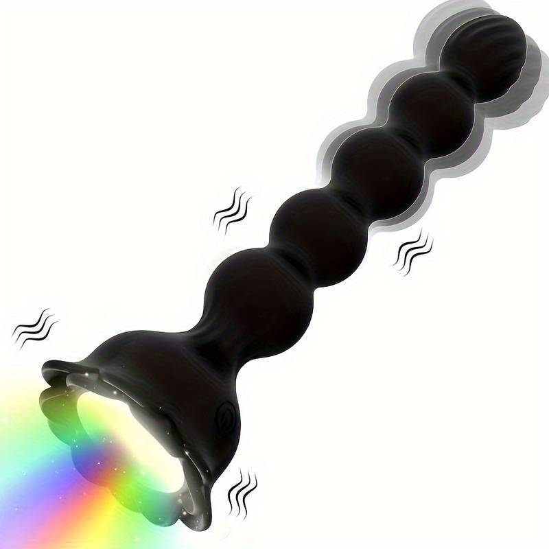 New Colorful Glowing Remote Control Rose Flower Pull Bead Anal Plug Prostate Male And Female Masturbation Vibrator_voghion.com