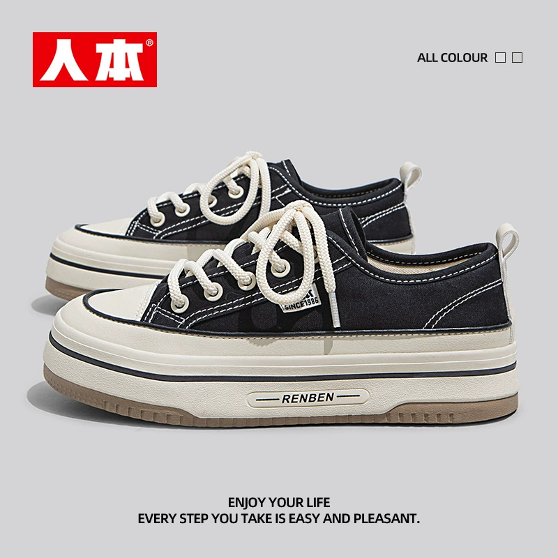 Парусиновые туфли RB23091, новая женская повседневная обувь на толстой подошве, дышащая обувь, осенняя универсальная женская обувь