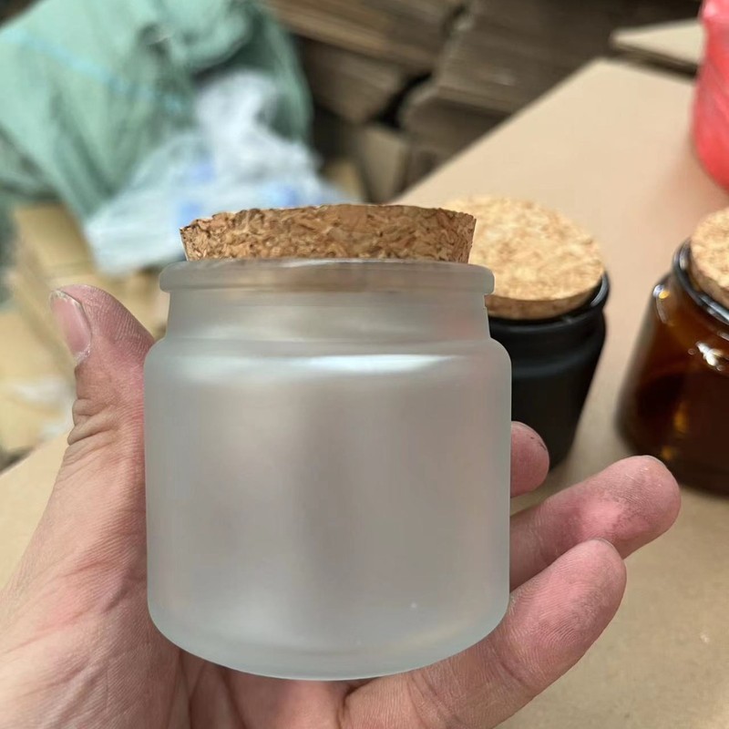 DIY装蜡容器木塞玻璃香薰蜡烛杯家居摆件复古茶色耐高温带盖烛台|undefined