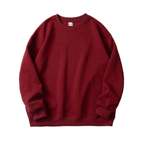 Cotton universal sweatshirt with a round collar for leisure