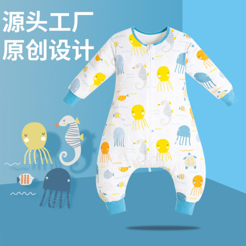 Bazitu spring and autumn all-season universal baby anti-kick quilt anti-jump pure cotton split-legged children's class A baby sleeping bag