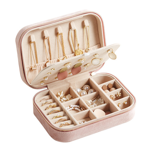 New velvet jewelry box ring necklace earrings earrings storage box large capacity multi-layer jewelry storage box wholesale