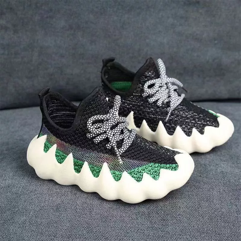 2023 Four Seasons Новая Мужская и женская детская обувь Детская обувь с осьминогом Летающая тканая супер дышащая домашняя обувь для детского сада Кокосовая обувь