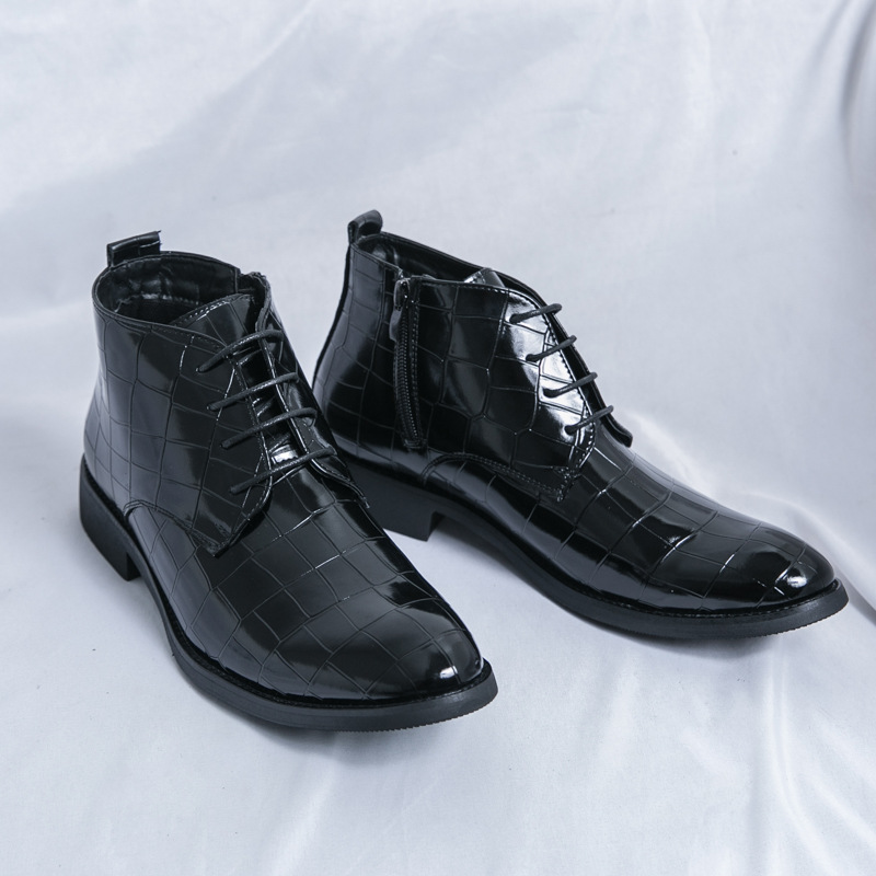 Zapatos de hombre Cross-border tallas grandes otoño e invierno nuevas botas de cuero moda estilo británico zapatos de cuero casuales para hombres tendencia botas cortas Chelsea image 12