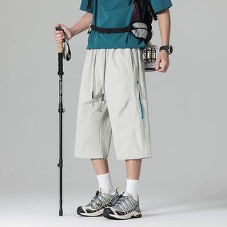 登山户外运动七分裤新款男女夏季薄款透气宽松休闲短裤伞兵工装裤